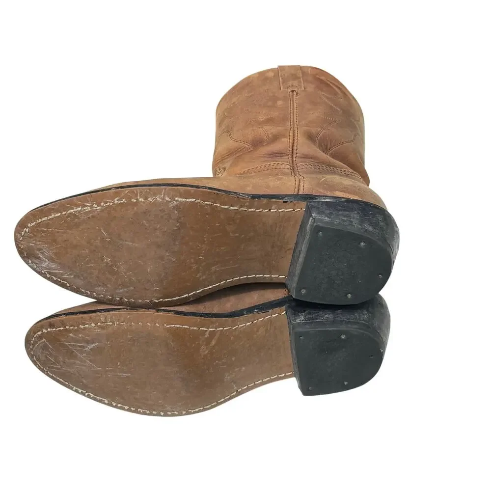 Five Star Western Roper Boots Brown Leather Cowboy Boots Men’s Size 9